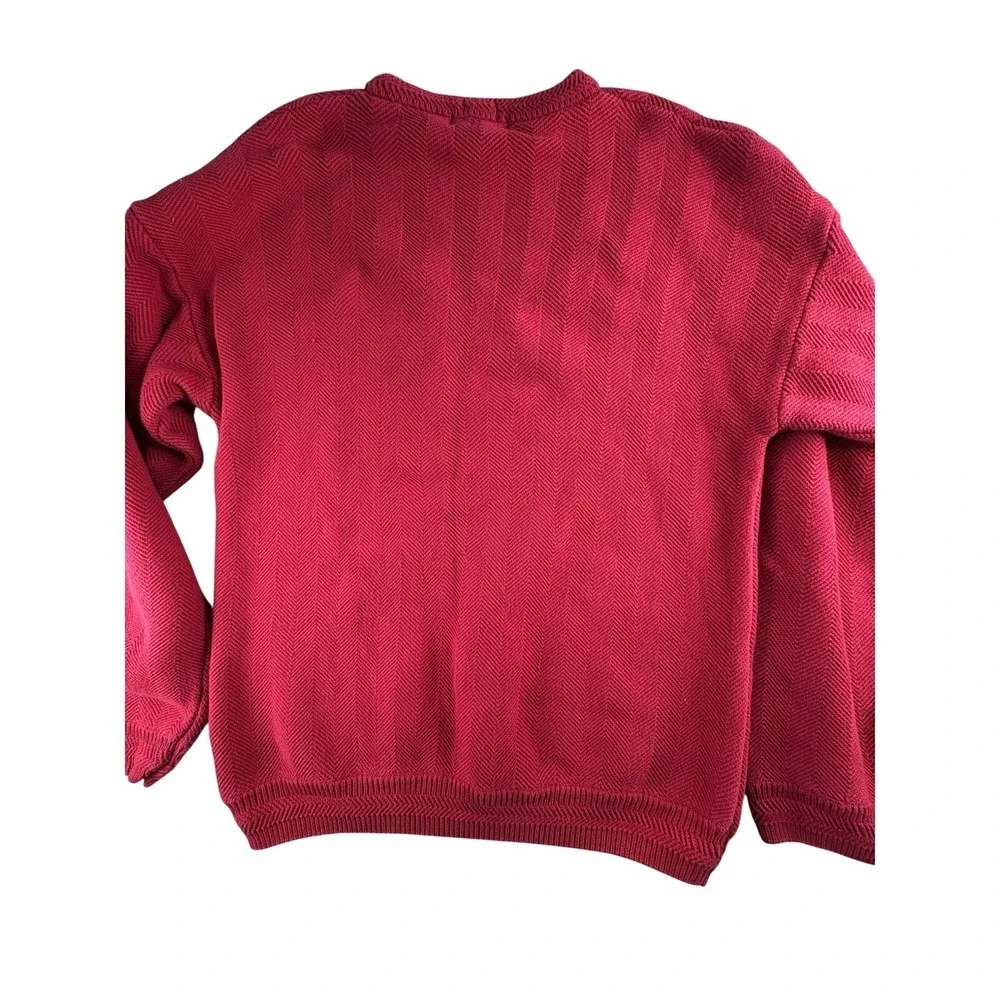 CHAPS‎ Ralph Lauren Red Sweater Men's XXL Hand Framed Crewneck 100% Cotton